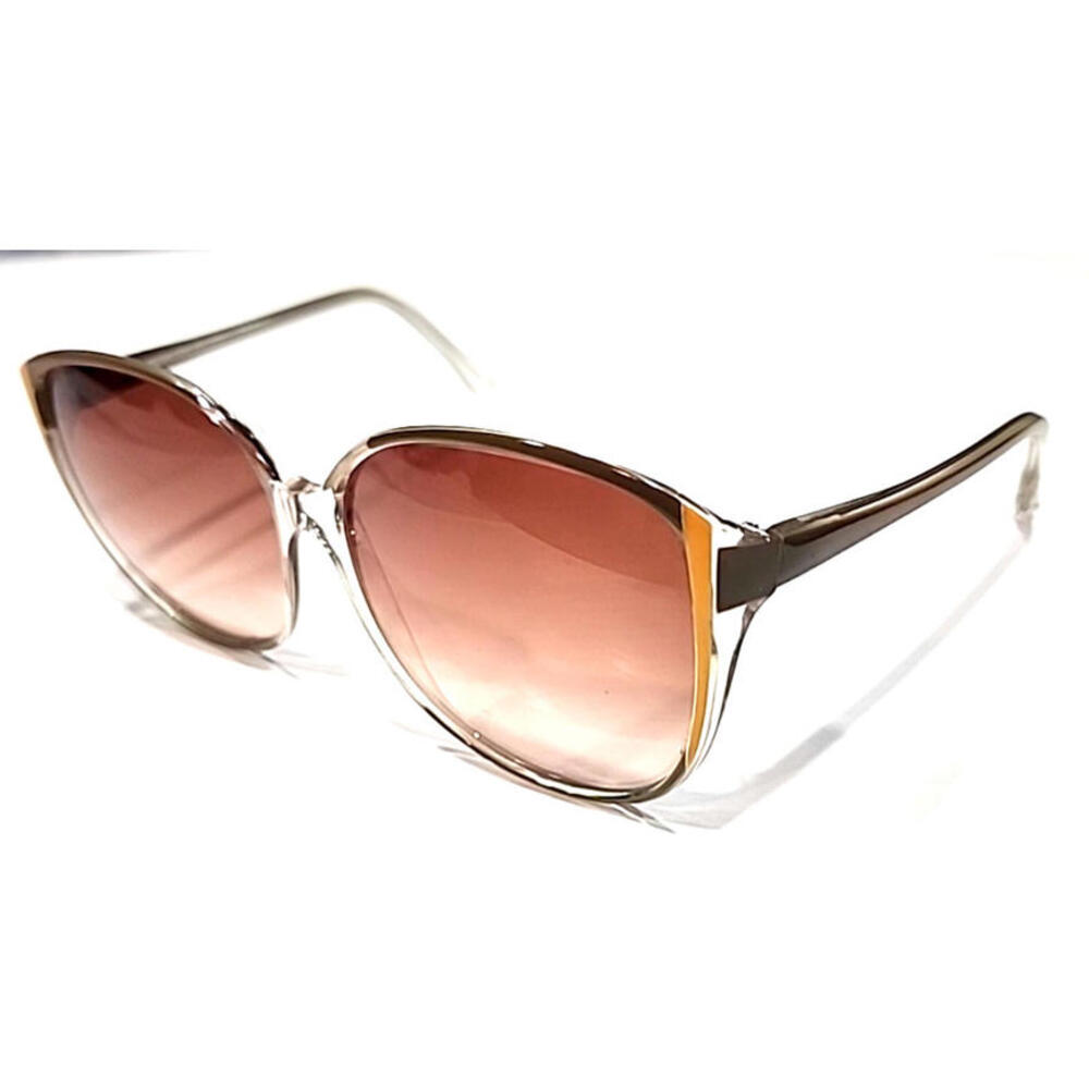 Bausch & Lomb Style III LG Vintage Clear Butterfly Brown Sunglasses Italy Read